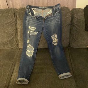 American Eagle super stretch X distressed jegging 14 long